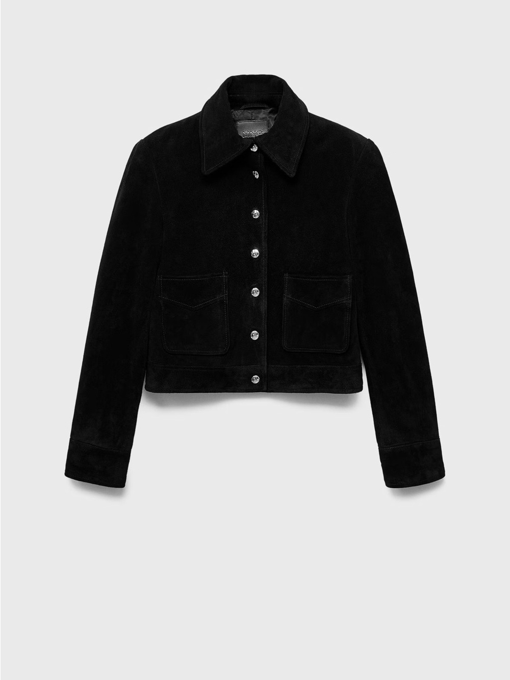 NWT (size small) Mango SUEDE LEATHER JACKET WITH BUTTONS - Picture 7 of 10